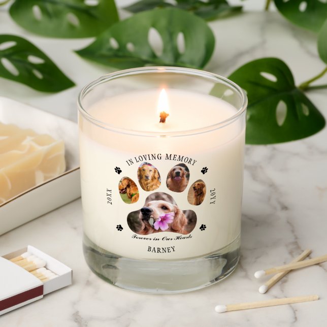 In Loving Memory Photo Pet Memorial Scented Candle (Lit)