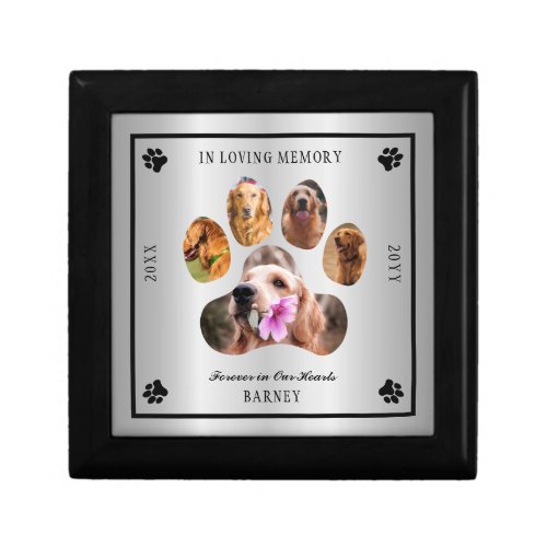 In Loving Memory Photo Pet Memorial _  Silver Tone Gift Box