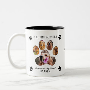 In Loving Memory Photo Pet Memorial -  White Black Two-Tone Coffee Mug