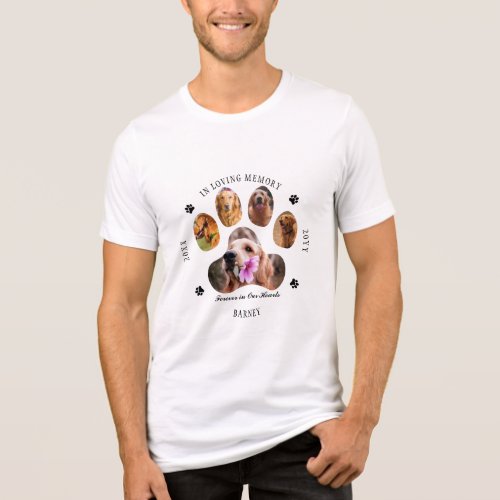 In Loving Memory Photo Pet Memorial _ White  Tri_Blend Shirt