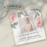 In Loving Memory Photo Pink Floral Memorial Keychain
