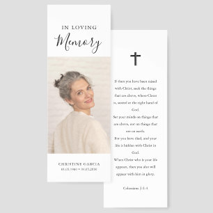 In Loving Memory Photo Prayer Memorial Bookmarks