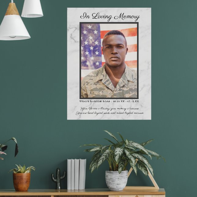 In Loving Memory Photo Quote Funeral Memorial  Poster (Living Room 1)