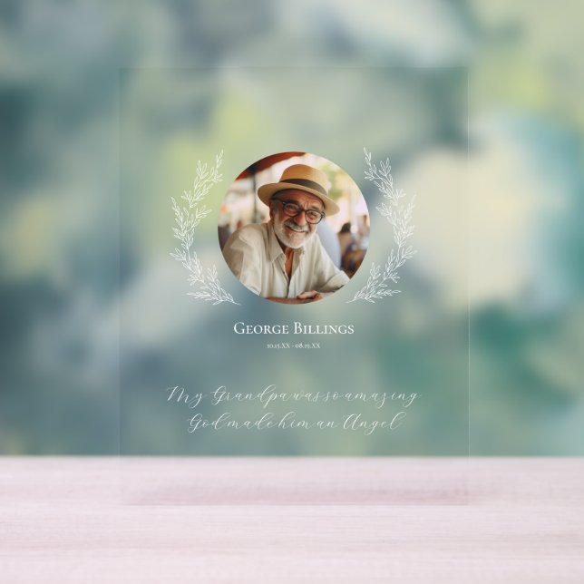 In Loving Memory | Photo Quote Keepsake Acrylic Sign (Neutral)