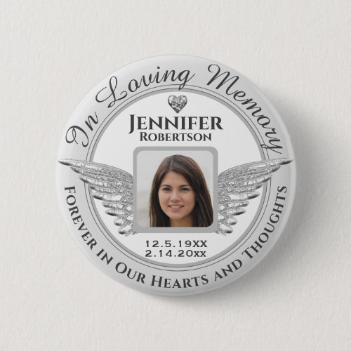 In Loving Memory Photo Remembrance Button