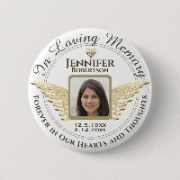 In Loving Memory Photo Remembrance Button