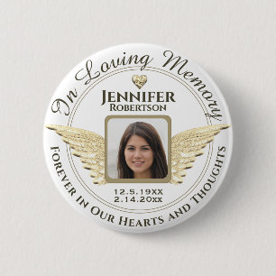 In Loving Memory Photo Remembrance Button