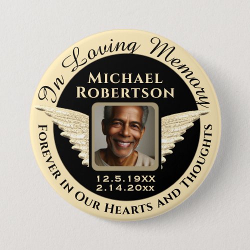 In Loving Memory Photo Remembrance Button