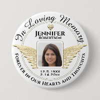 In Loving Memory Photo Remembrance Button