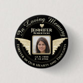 Custom Photo Personalized Memorial Tribute Funeral Button