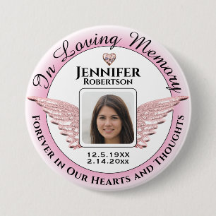 In Loving Memory Photo Remembrance Button
