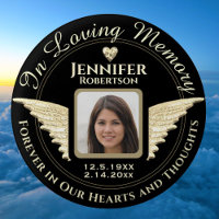 In Loving Memory Photo Remembrance Button