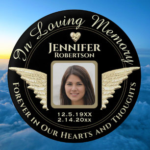 In Loving Memory Photo Remembrance Button