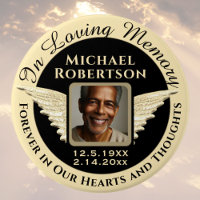 In Loving Memory Photo Remembrance Button