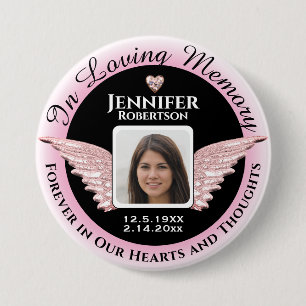 In Loving Memory Photo Remembrance Button
