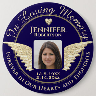 In Loving Memory Photo Remembrance Button