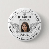 In Loving Memory Photo Remembrance Button