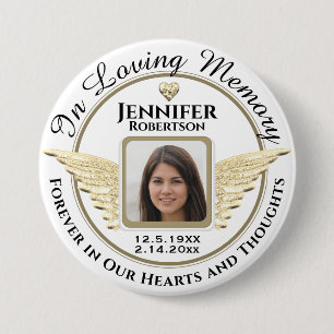 In Loving Memory Photo Remembrance Button