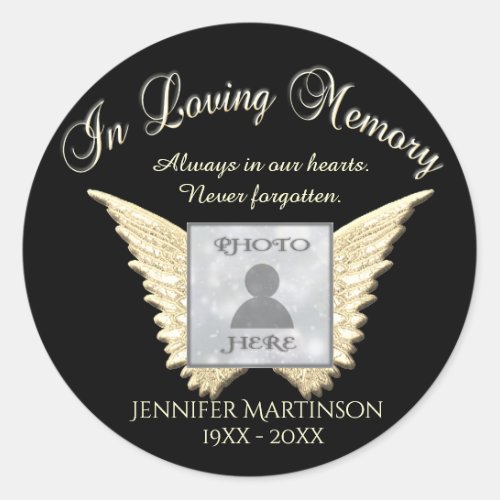 In Loving Memory Photo Remembrance Classic Round S Classic Round Sticker