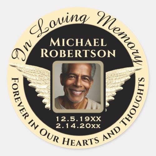 In Loving Memory Photo Remembrance Classic Round Sticker