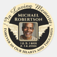 In Loving Memory Photo Remembrance Classic Round Sticker