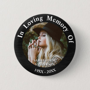 In Loving Memory Photo Remembrance Memorial Button