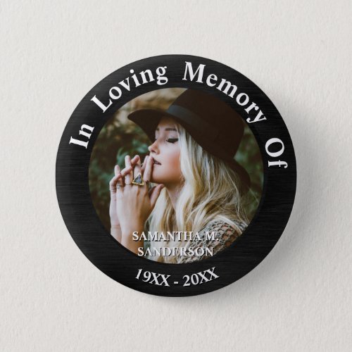 In Loving Memory Photo Remembrance Memorial Button