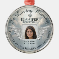In Loving Memory Photo Silver Metal Ornament