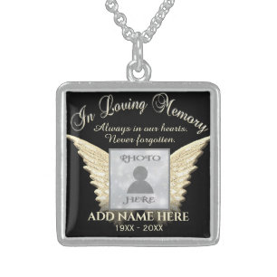 In Loving Memory Photo Silver Plated Necklace
