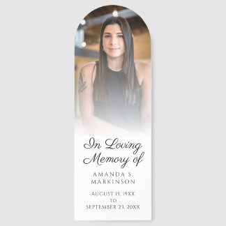 In Loving Memory Photo Simple Funeral Bookmark