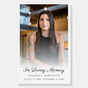 In Loving Memory Photo Simple Funeral Service Foam Board
