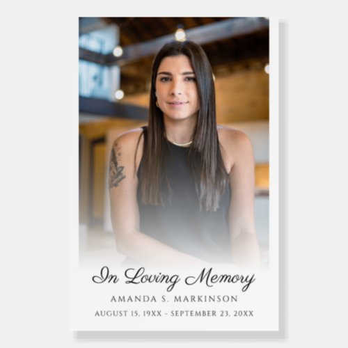 In Loving Memory Photo Simple Funeral Service Foam Board