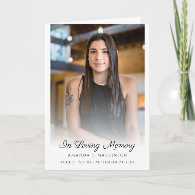 In Loving Memory Photo Simple Funeral Service Program (Front)