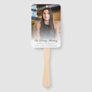 In Loving Memory Photo Simple Obituary Funeral Hand Fan