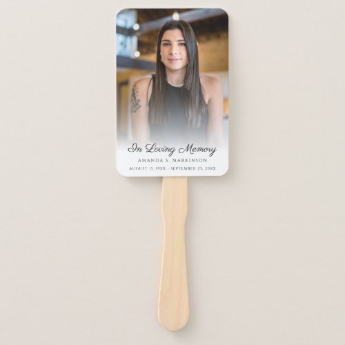 In Loving Memory Photo Simple Obituary Funeral  Hand Fan