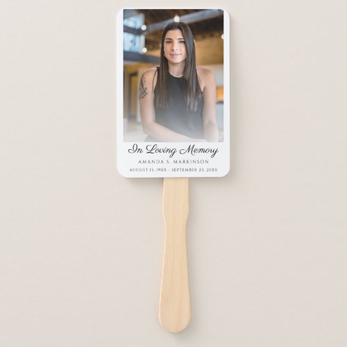 In Loving Memory Photo Simple Order of Service Hand Fan