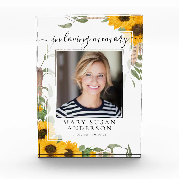 In Loving Memory Photo Sunflower Memorial | Zazzle