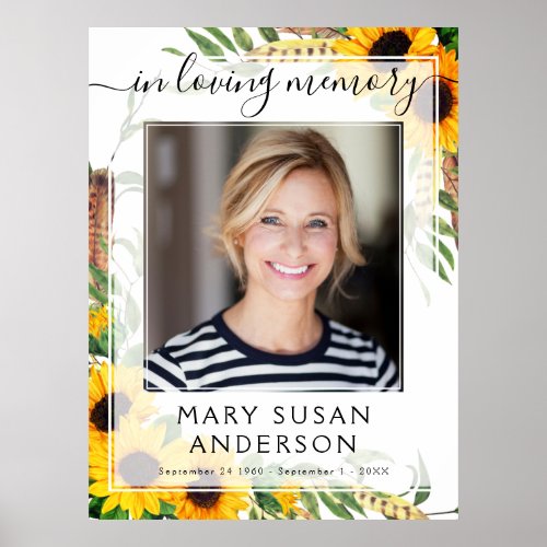 In Loving Memory Photo Sunflower Welcome Sign