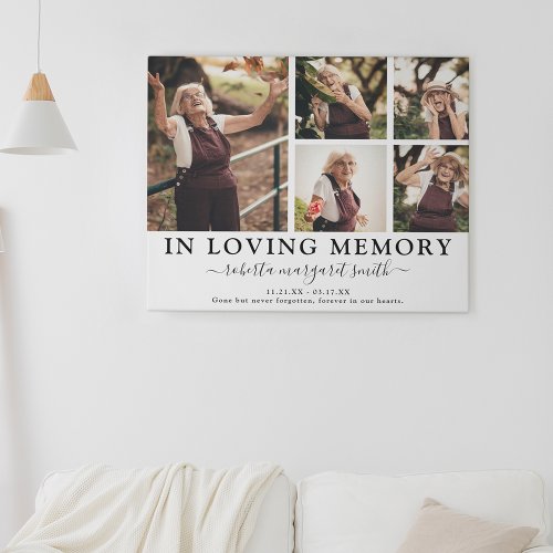 In Loving Memory Photo Tribute Canvas Print