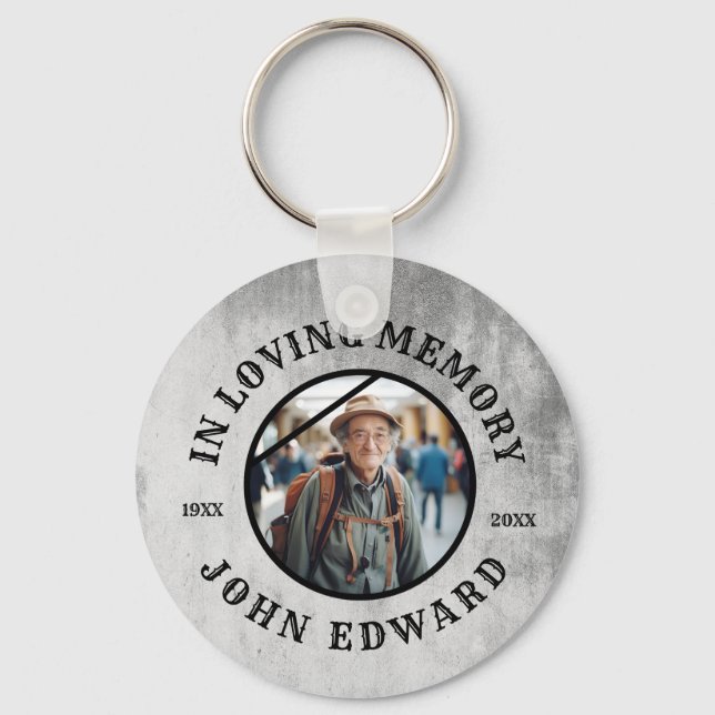 In Loving Memory Photo Tribute Design Keychain (Front)