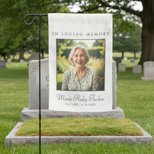 In Loving Memory Photo Tribute Memorial Cemetery Garden Flag