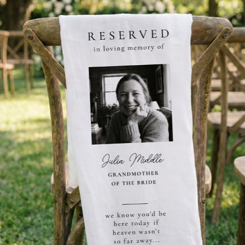 In Loving Memory Photo Wedding Seat Sign Short Table Runner