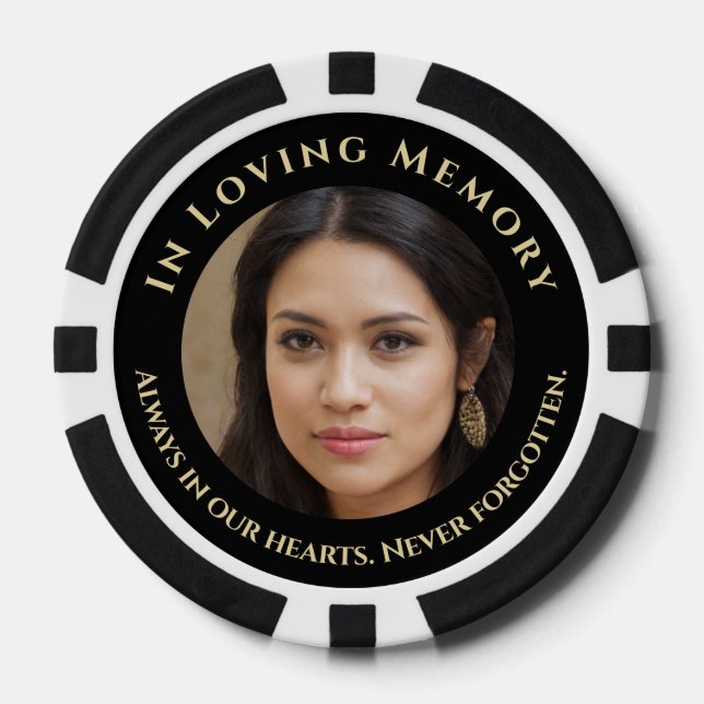 In Loving Memory Pocket Photo Remembrance Poker Chips (Front)
