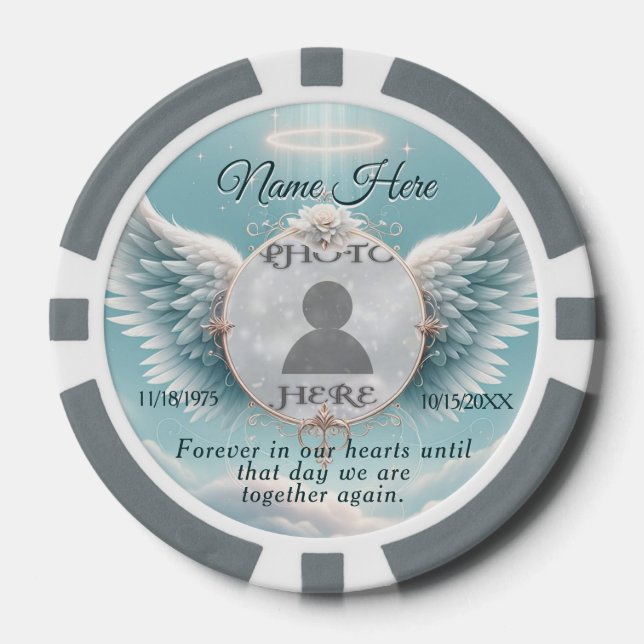 In Loving Memory Pocket Photo Remembrance Poker Chips (Front)