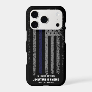 In Loving Memory Police Thin Blue Line Flag iPhone 17 Pro Case