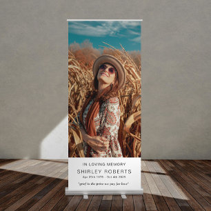 In Loving Memory Portrait Photo Memorial Retractable Banner