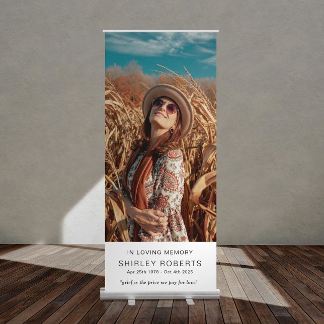 In Loving Memory Portrait Photo Memorial Retractable Banner (Creator Uploaded)