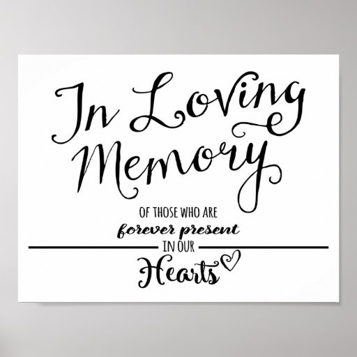 In loving Memory poster | Zazzle