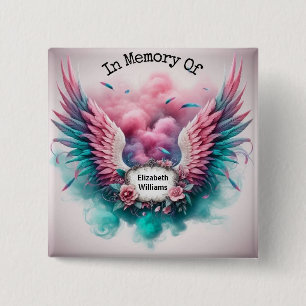 In Loving Memory Purple Floral  Button