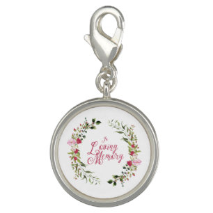 In Loving Memory Quote on Floral Garland Charm